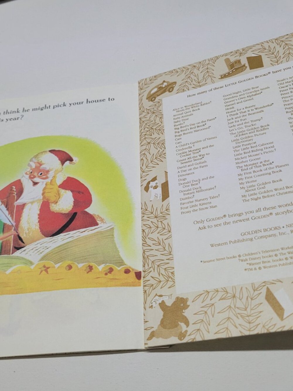 Walt Disney's Santa's Toy Shop Little Golden Book Hardcover Christmas Book - Picture 3 of 4